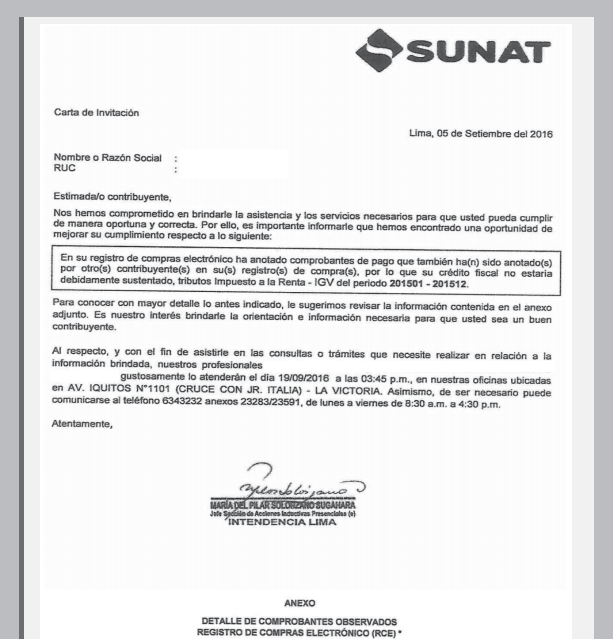 ¿Recibiste una Carta Inductiva de SUNAT?